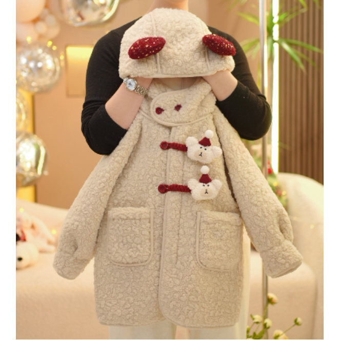 【美琪】2025冬季新款儿童加绒加厚可爱韩版百搭连帽保暖外套