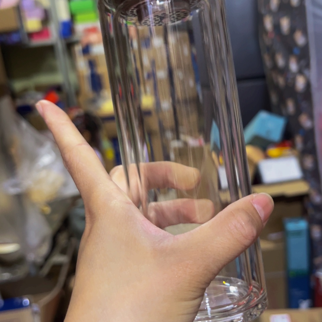 玻璃杯320207107蓝色双层玻璃杯320验货签收