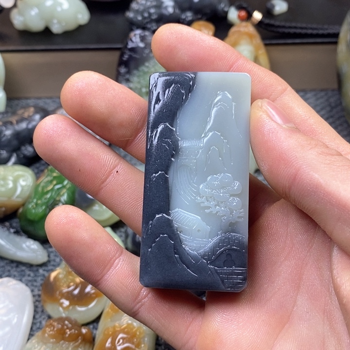 和田玉（糖玉）挂件未镶嵌长*