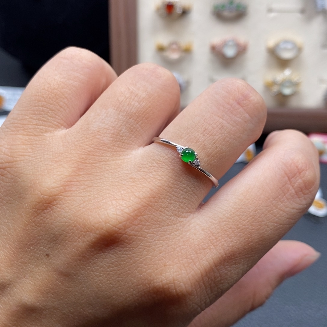 翡翠银S925镶嵌戒指