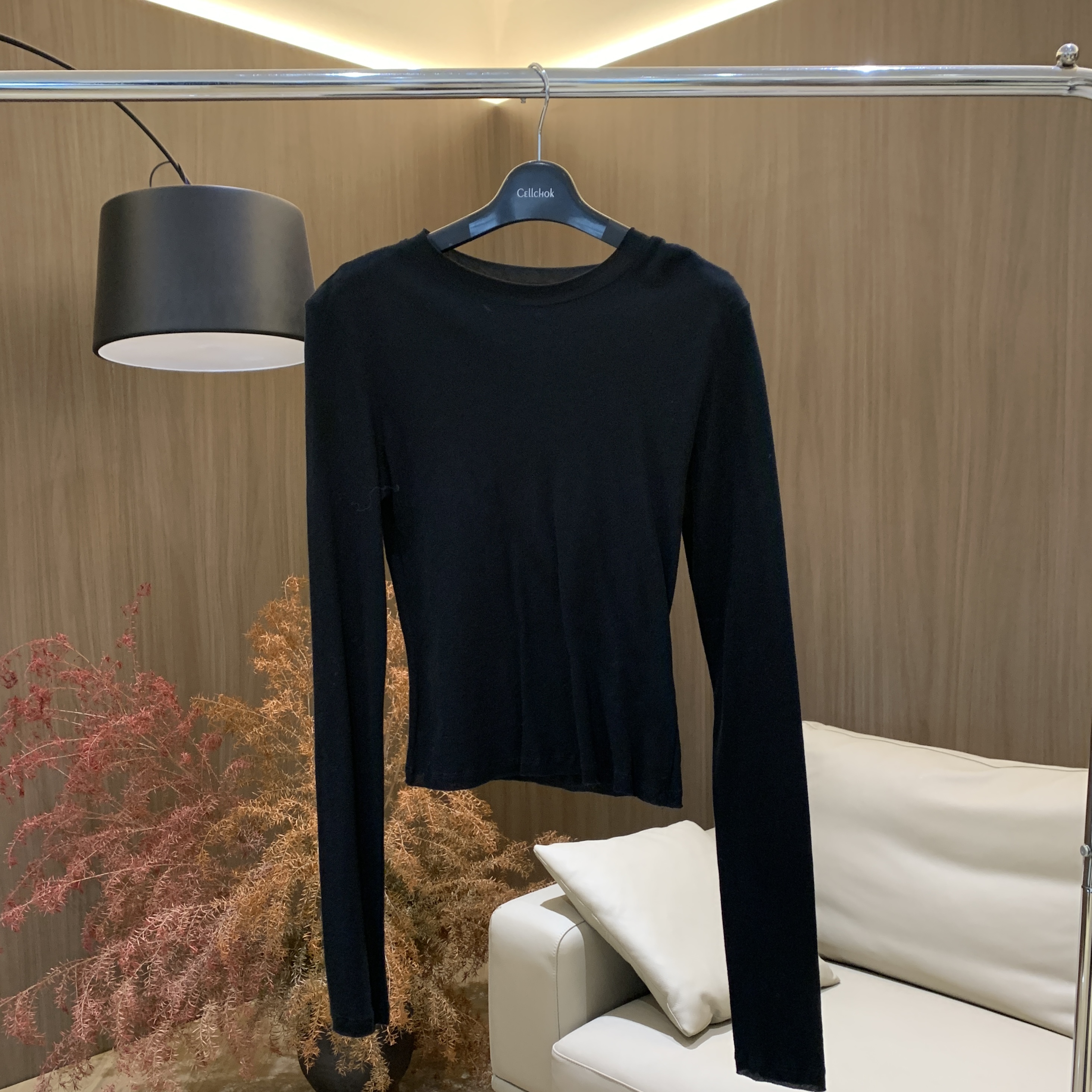 彭剩饭饭 圆领黑色长袖上衣T恤YK0250