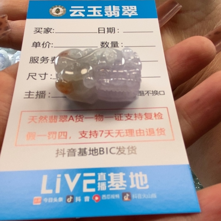 ****欢翡翠未镶嵌颈饰多人貔貅