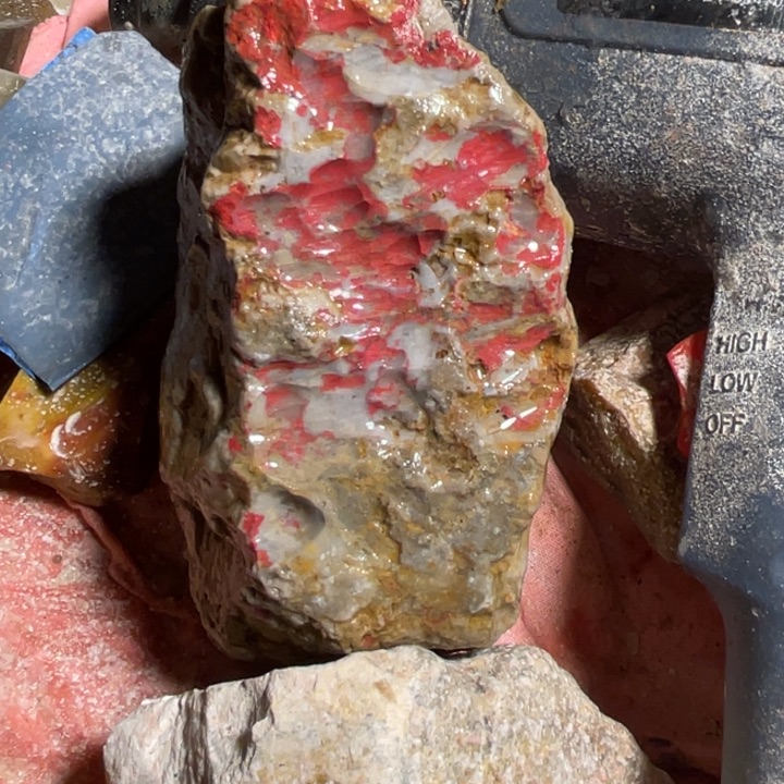 田黄石叶**风500克左右昌化鸡血石