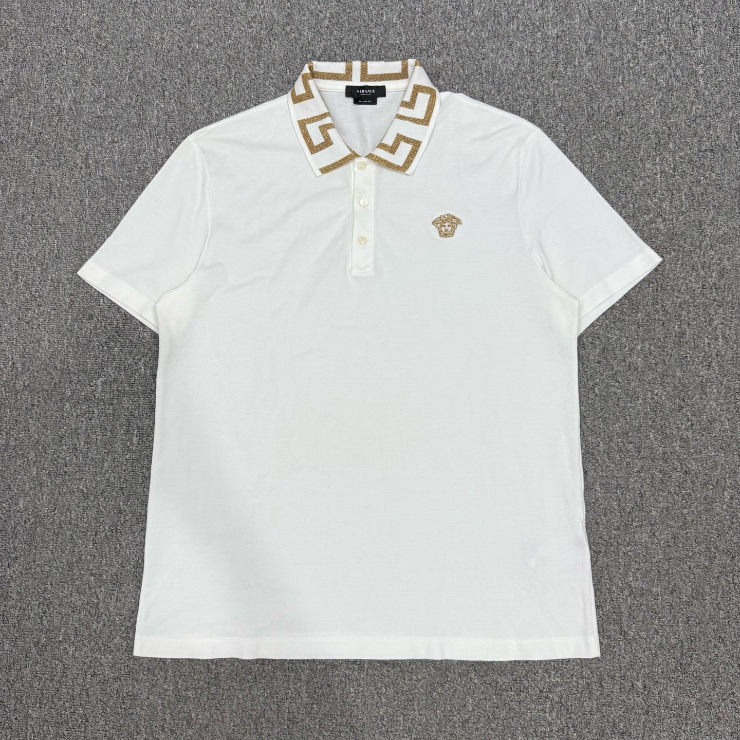 99新 VERSACE/范思哲 14556520 白色胸前刺绣美杜莎人像短袖 XL码