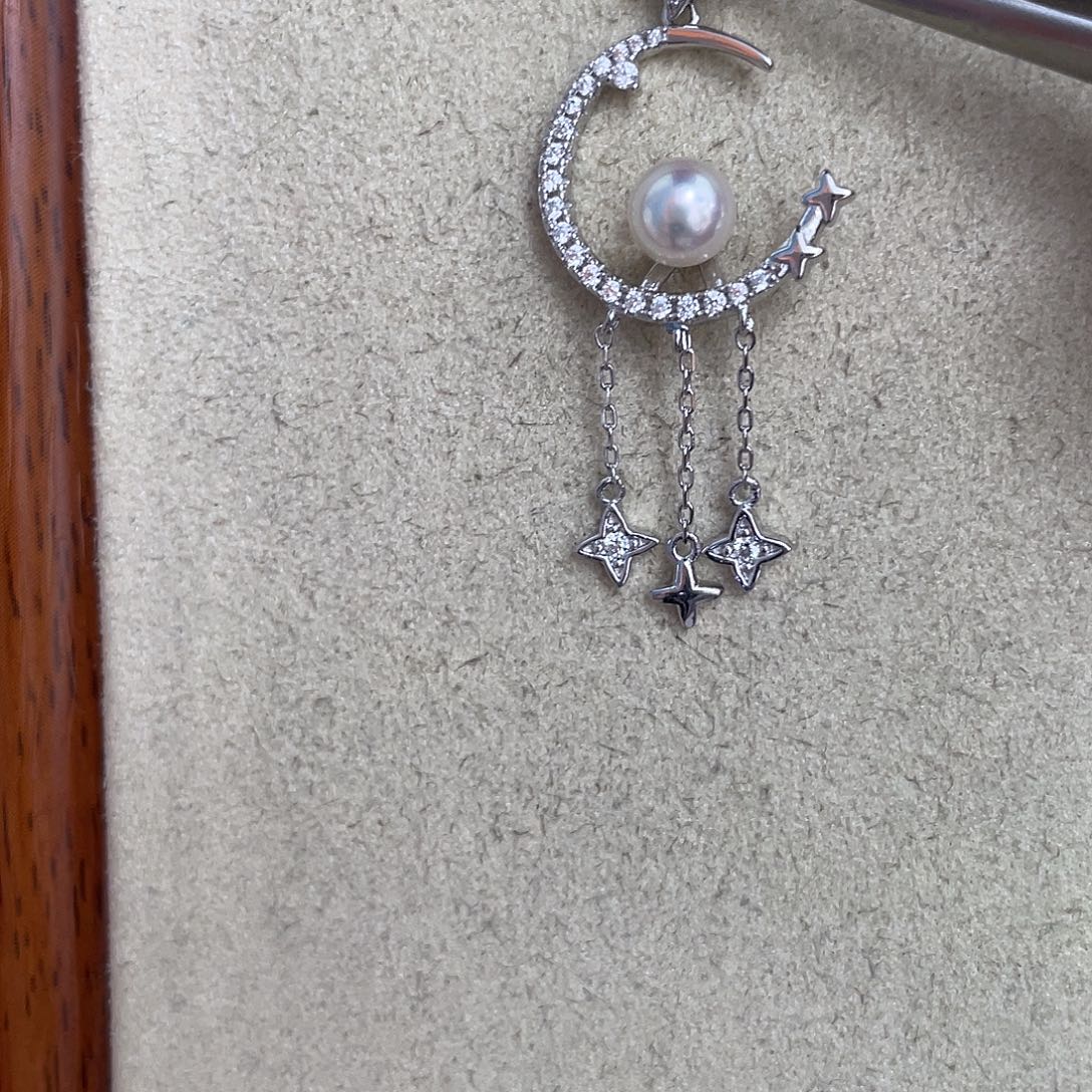 海水珍珠银S925镶嵌颈饰