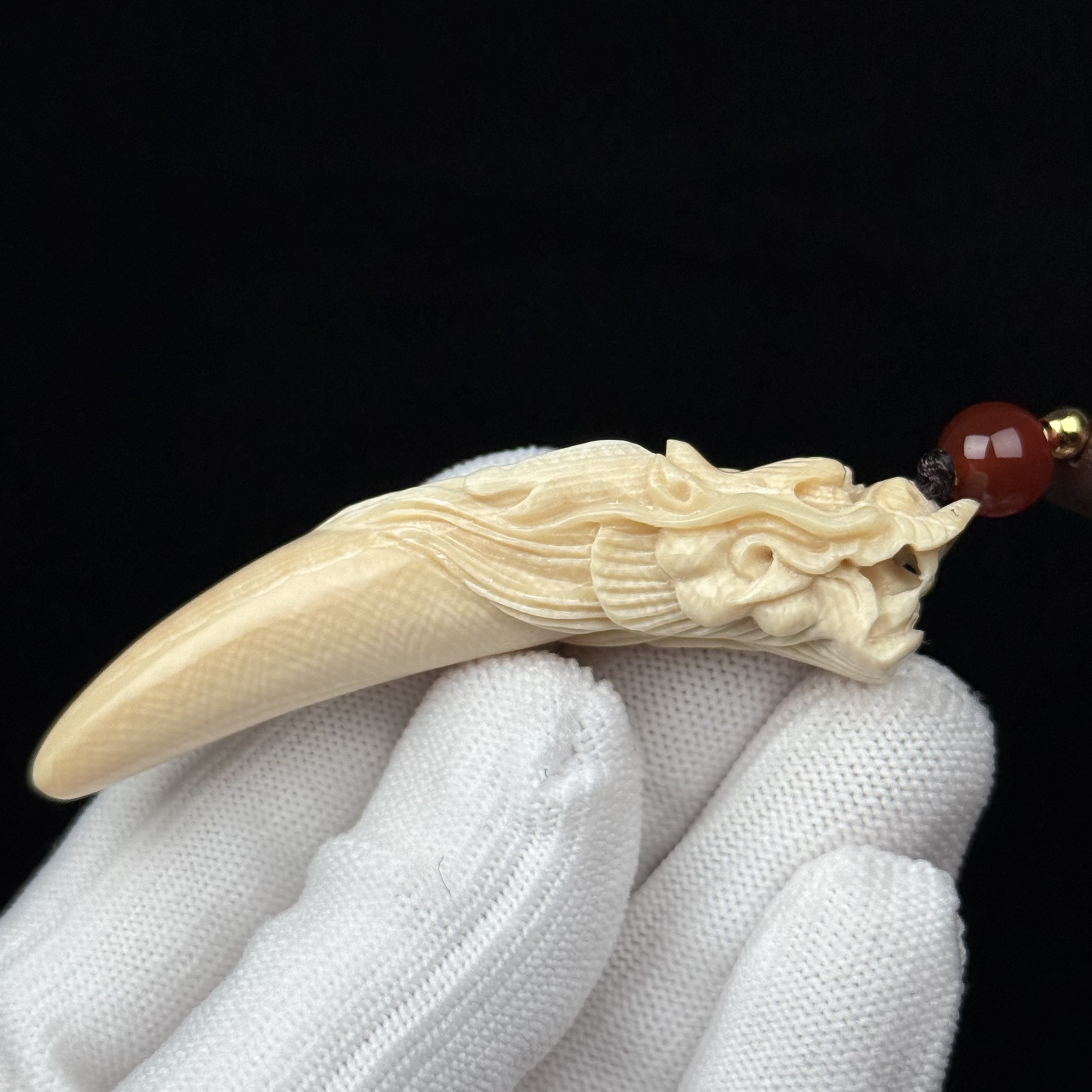 H82-74天然猛犸牙 龙牙尖14*84mm 支持复检假一罚十