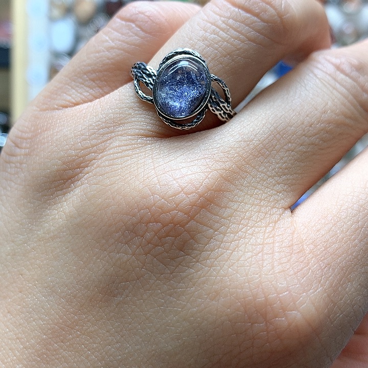 水晶水晶戒指银S925镶嵌?****渣