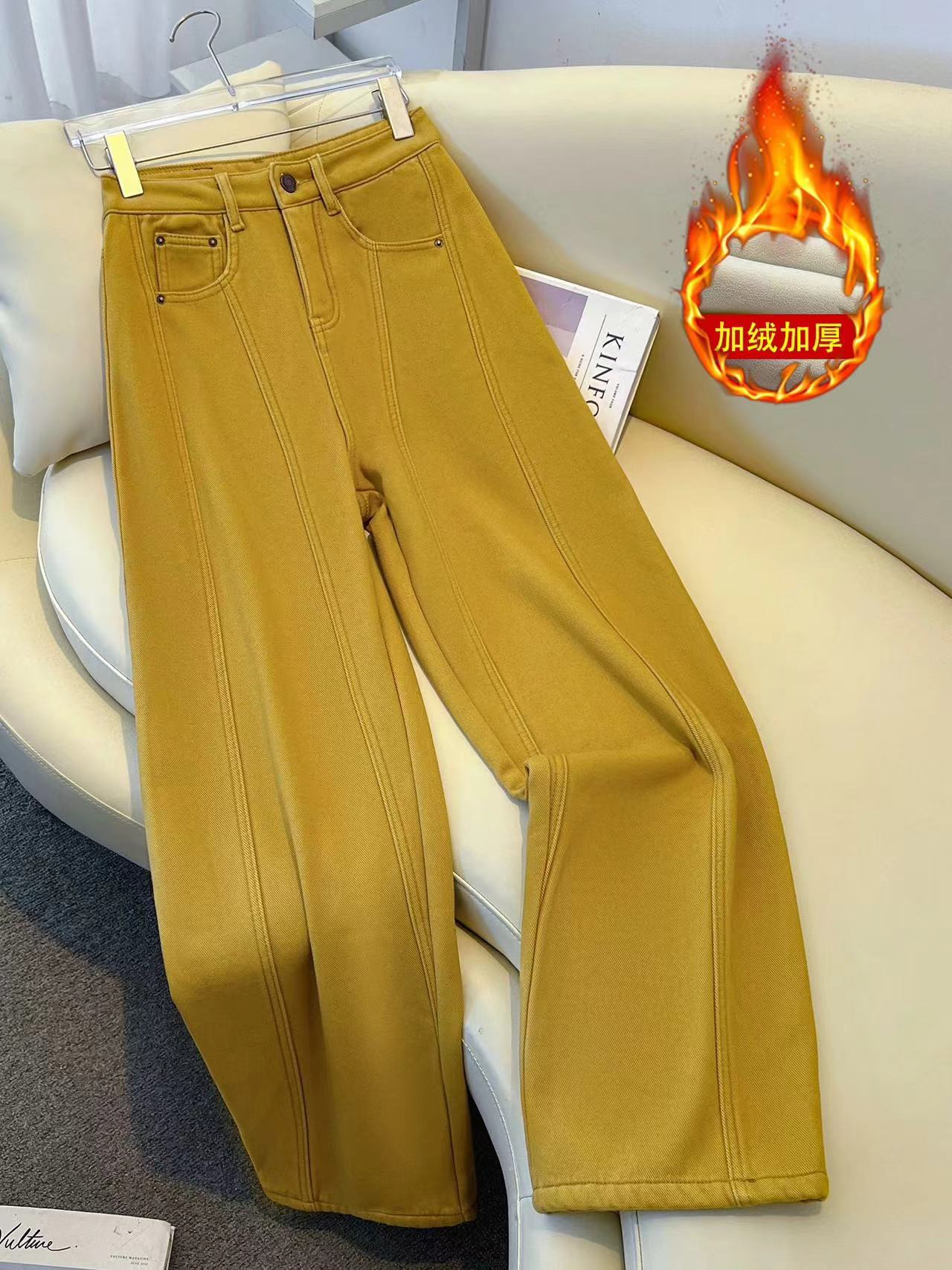 【瑶瑶专属】24358【裤长102】裤子牛仔裤冬季加绒裤子长裤秋冬休闲裤