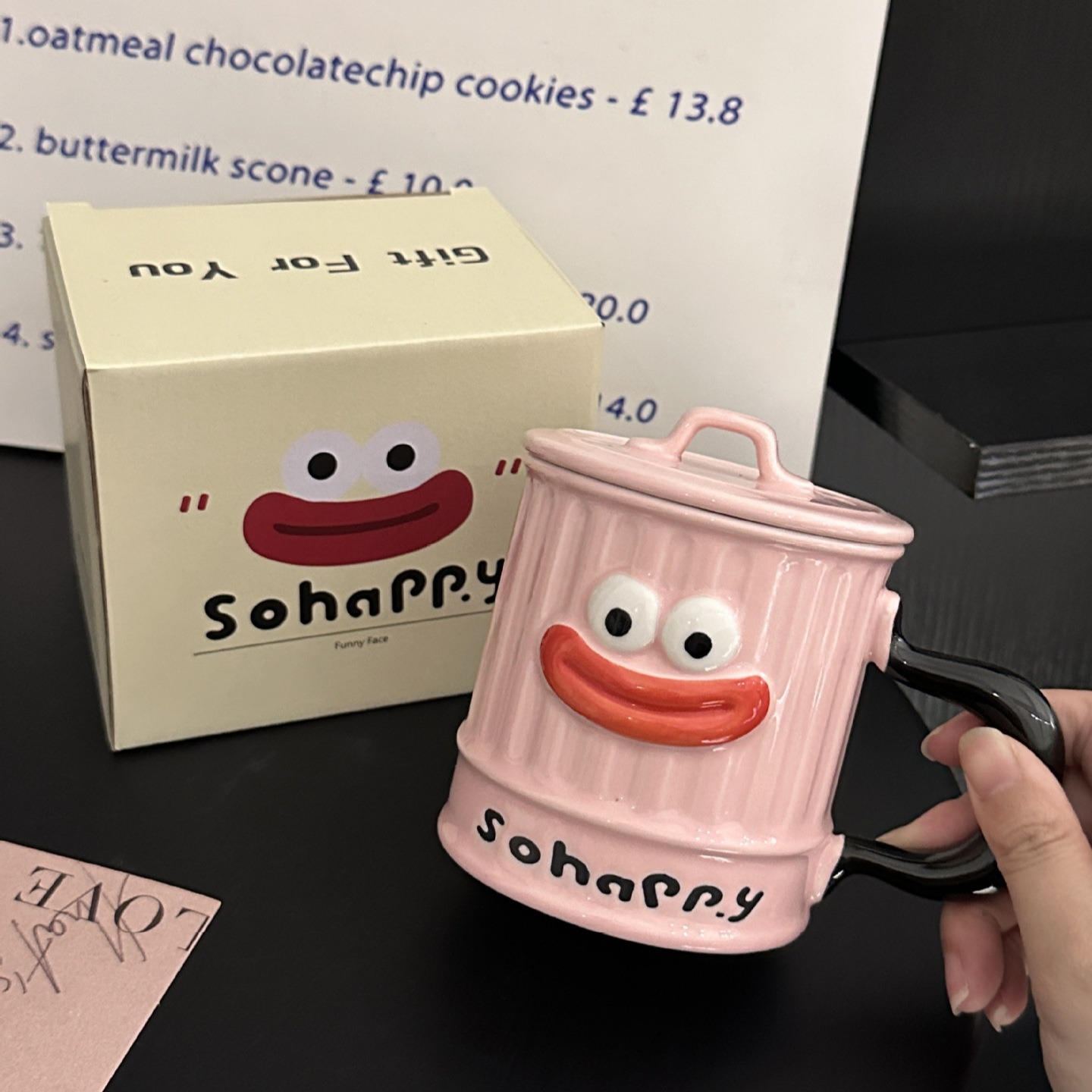 搞怪卡通大嘴陶瓷马克杯带盖可爱新奇特大嘴陶瓷礼物家用牛奶杯子