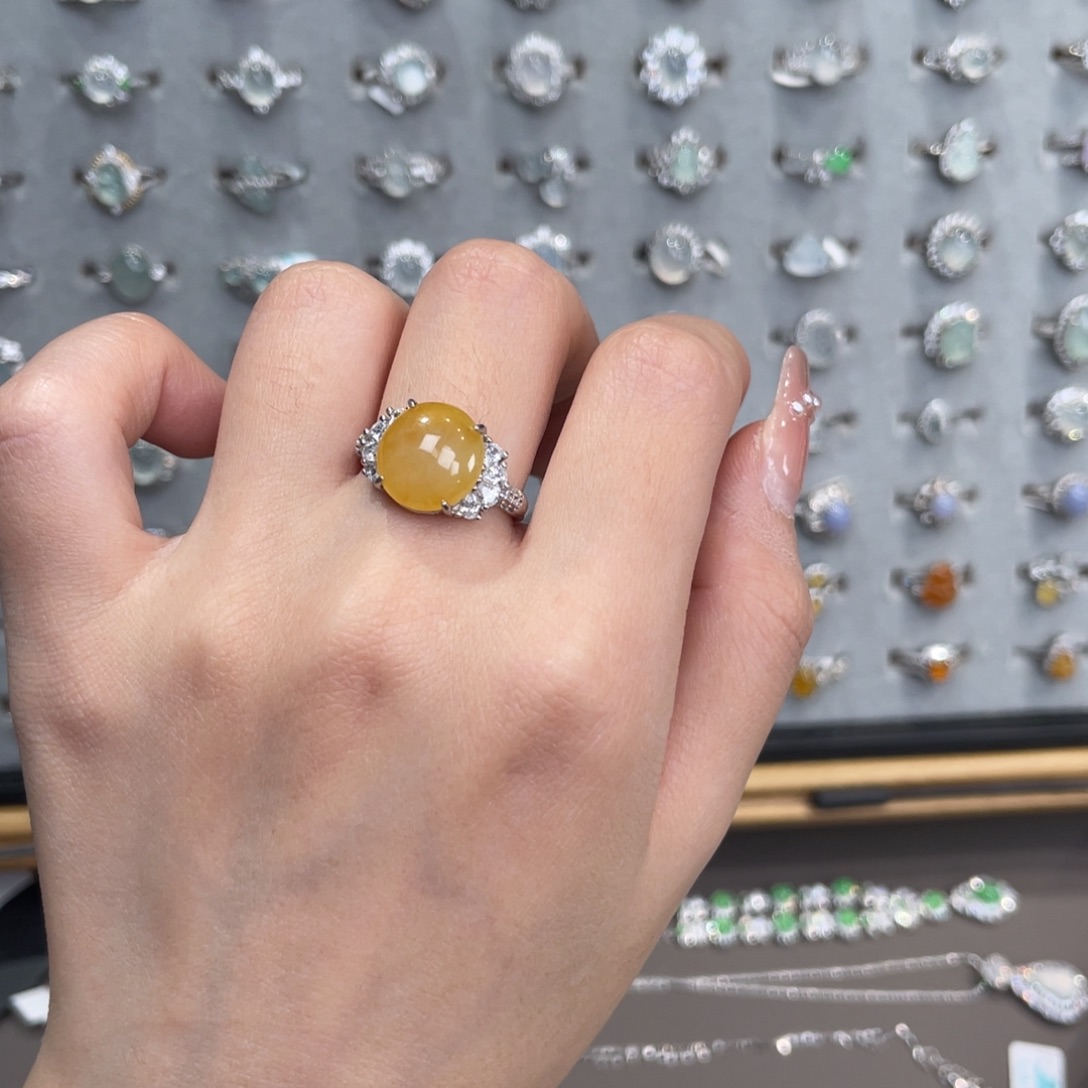 翡翠银S925镶嵌戒指