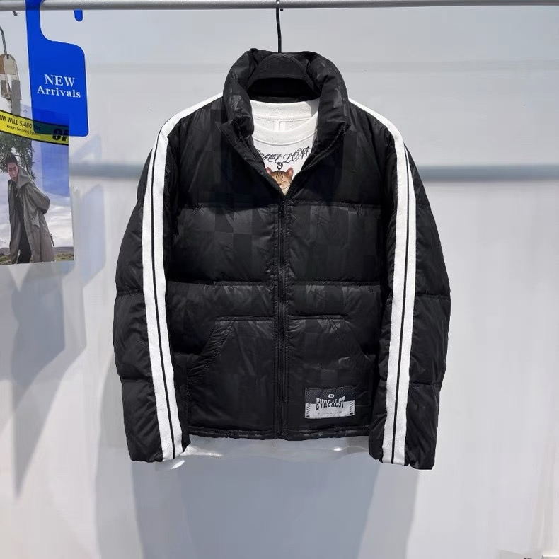 【PB】J005男装冬季新款宽松休闲立领织带保暖羽绒服