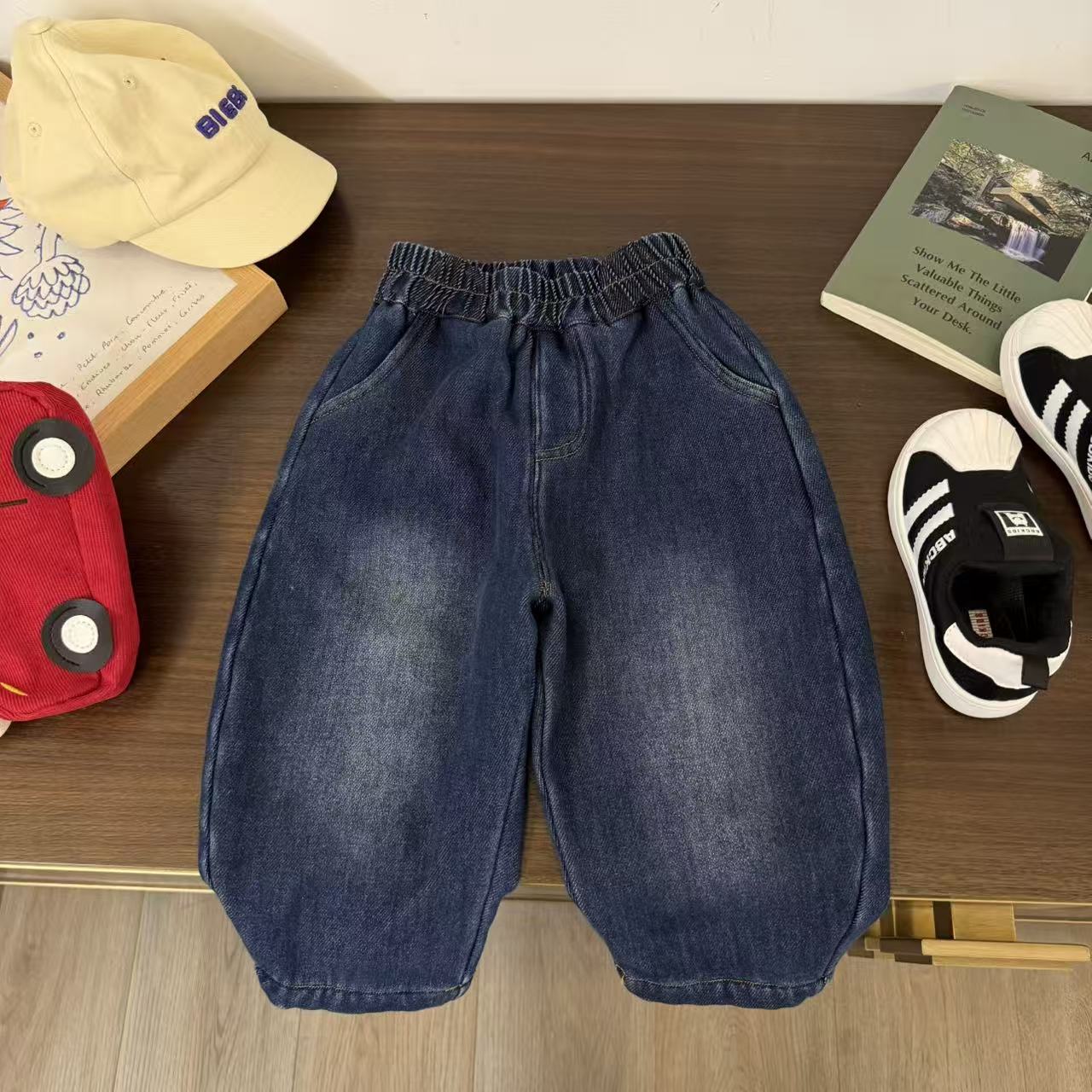 儿童秋冬百搭简约加绒牛仔裤H2559