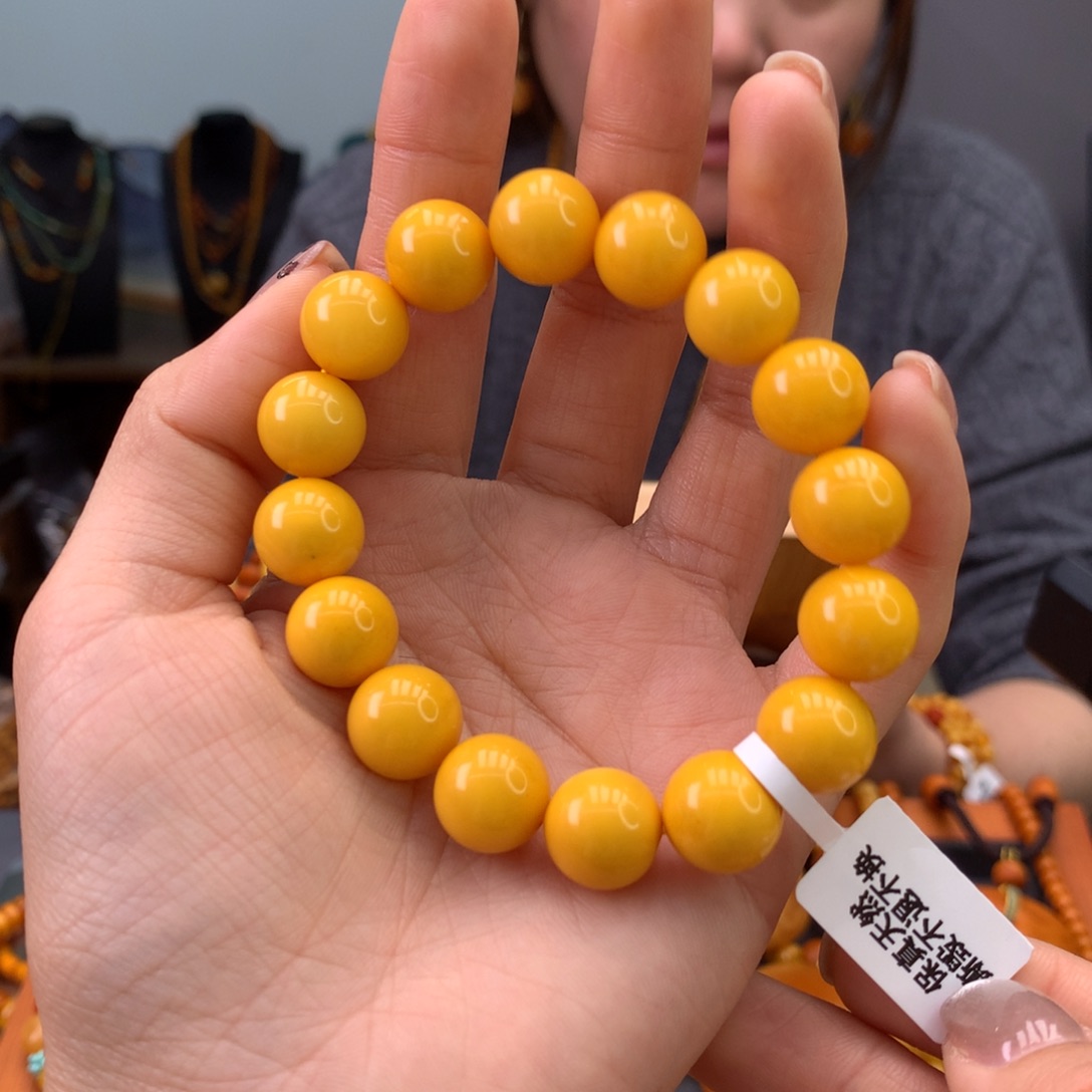 蜜蜡手串未镶嵌天然