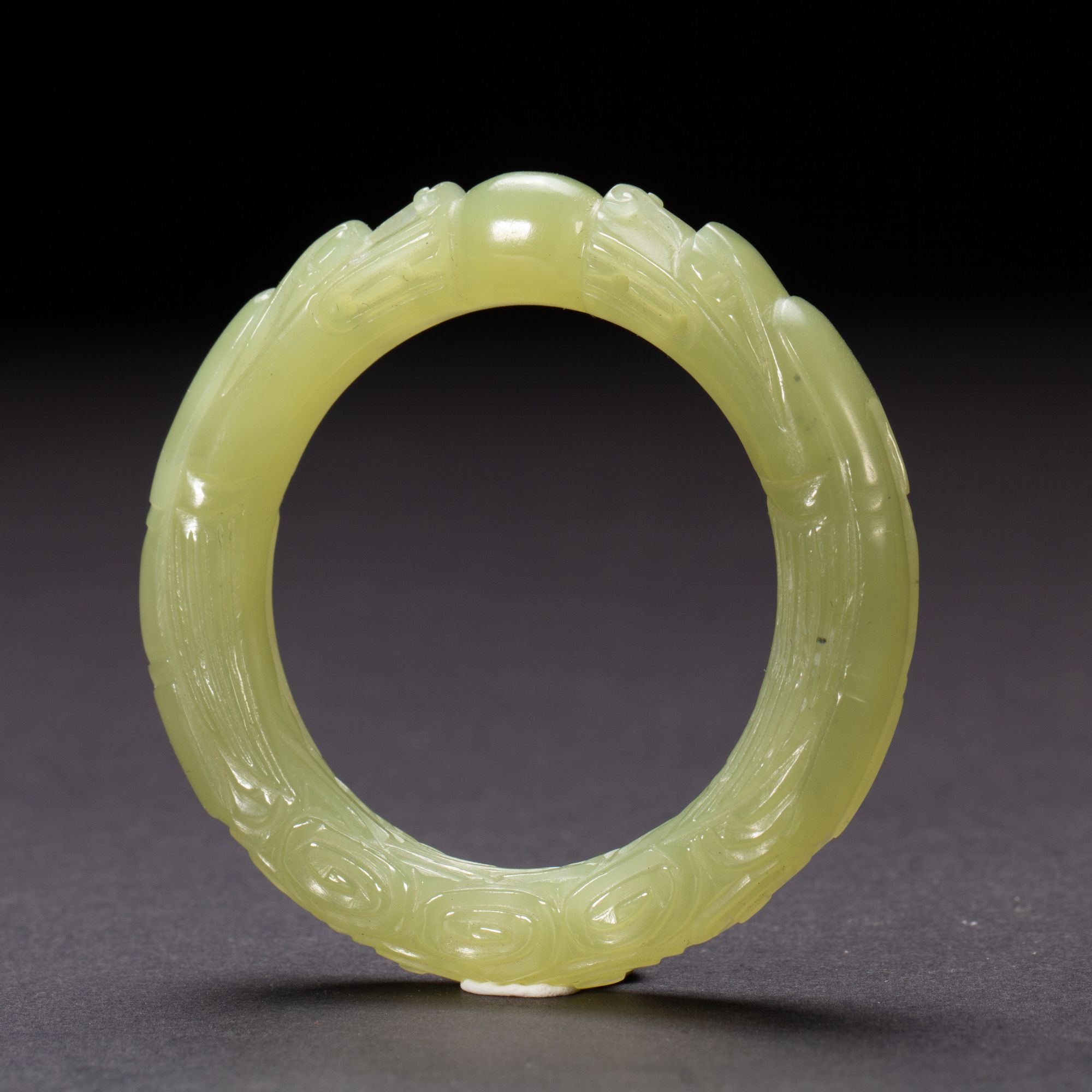 【程田文物】清-黄玉-袈裟环250114-12