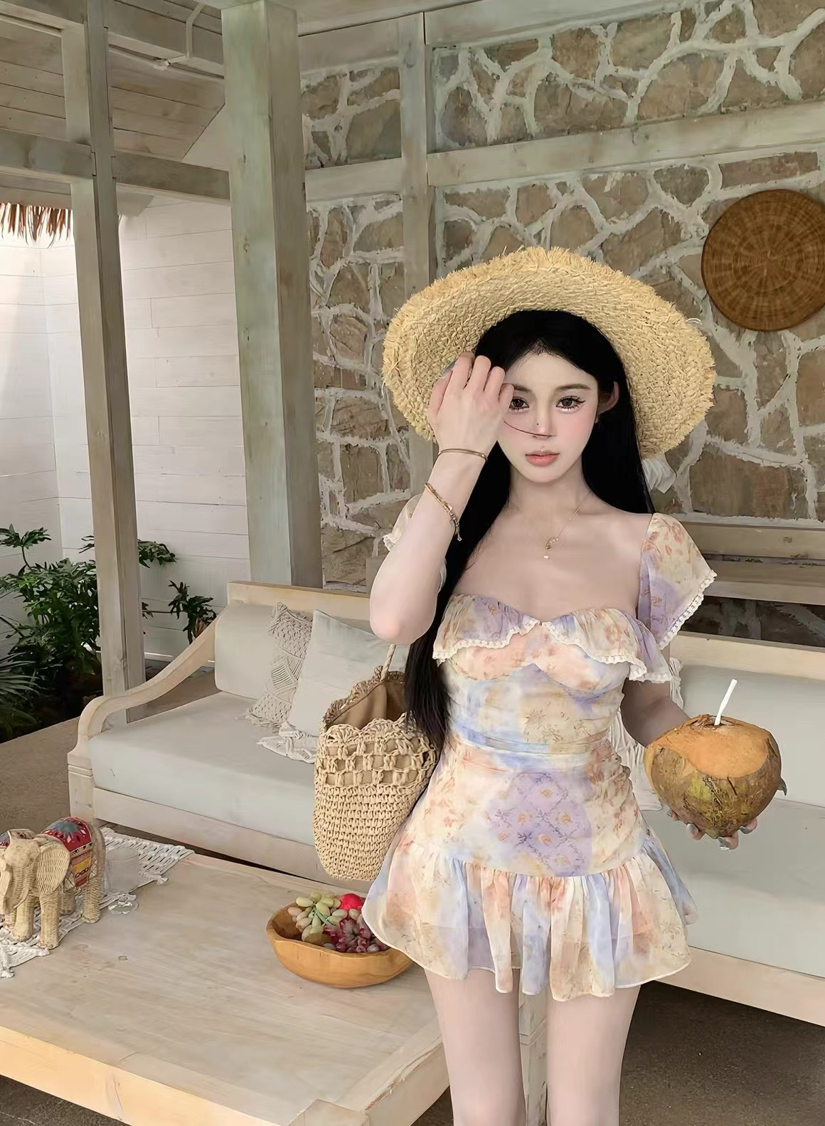 直播链接2025纯欲辣妹显瘦长袖性感性感公主可爱甜美设计气质镂空