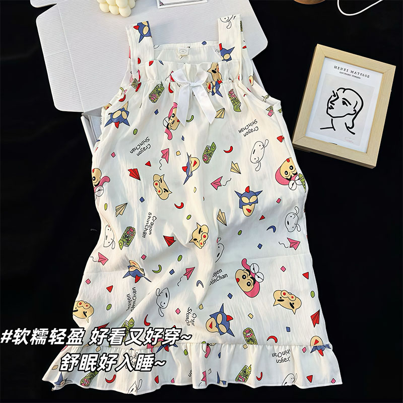 吊带儿童睡裙女夏季薄款蜡笔小新睡衣2025新款女童夏款女孩家居服