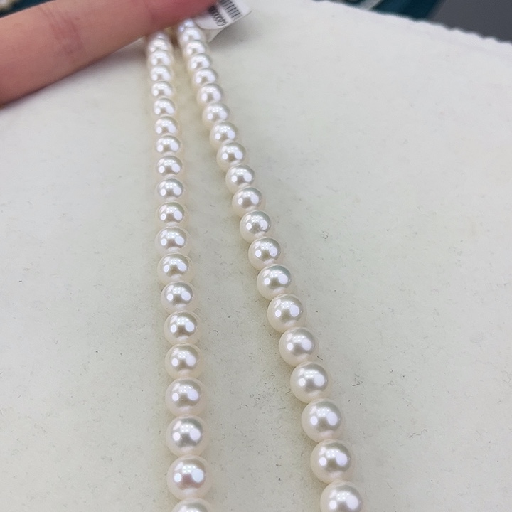 淡水珍珠颈饰银S925镶嵌卡8极光天女粉高品