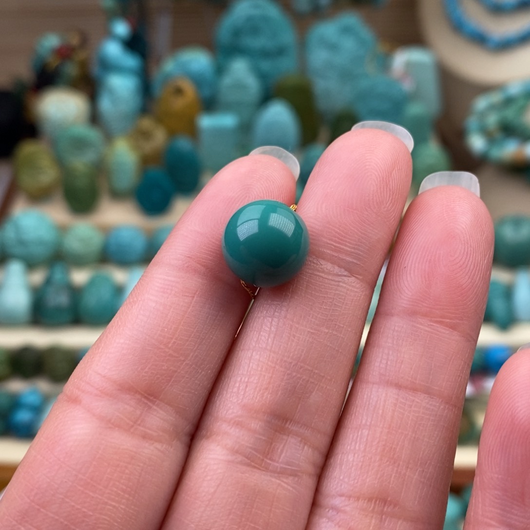 未镶嵌绿松石珠宝奇石10.8mm