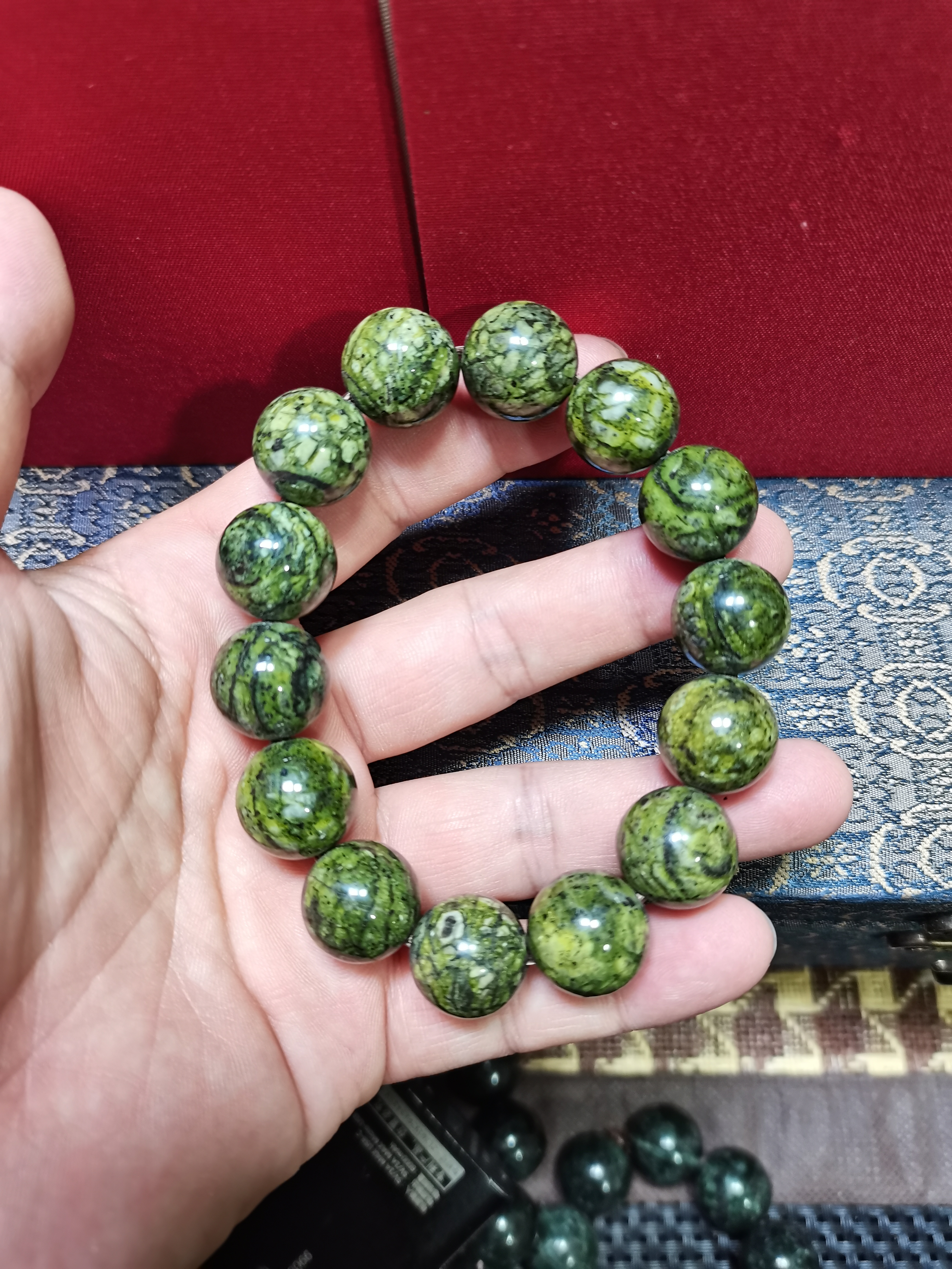 非金属布艺手链 西藏药王石能量1.6手串手链直播拍品【多样性发货】