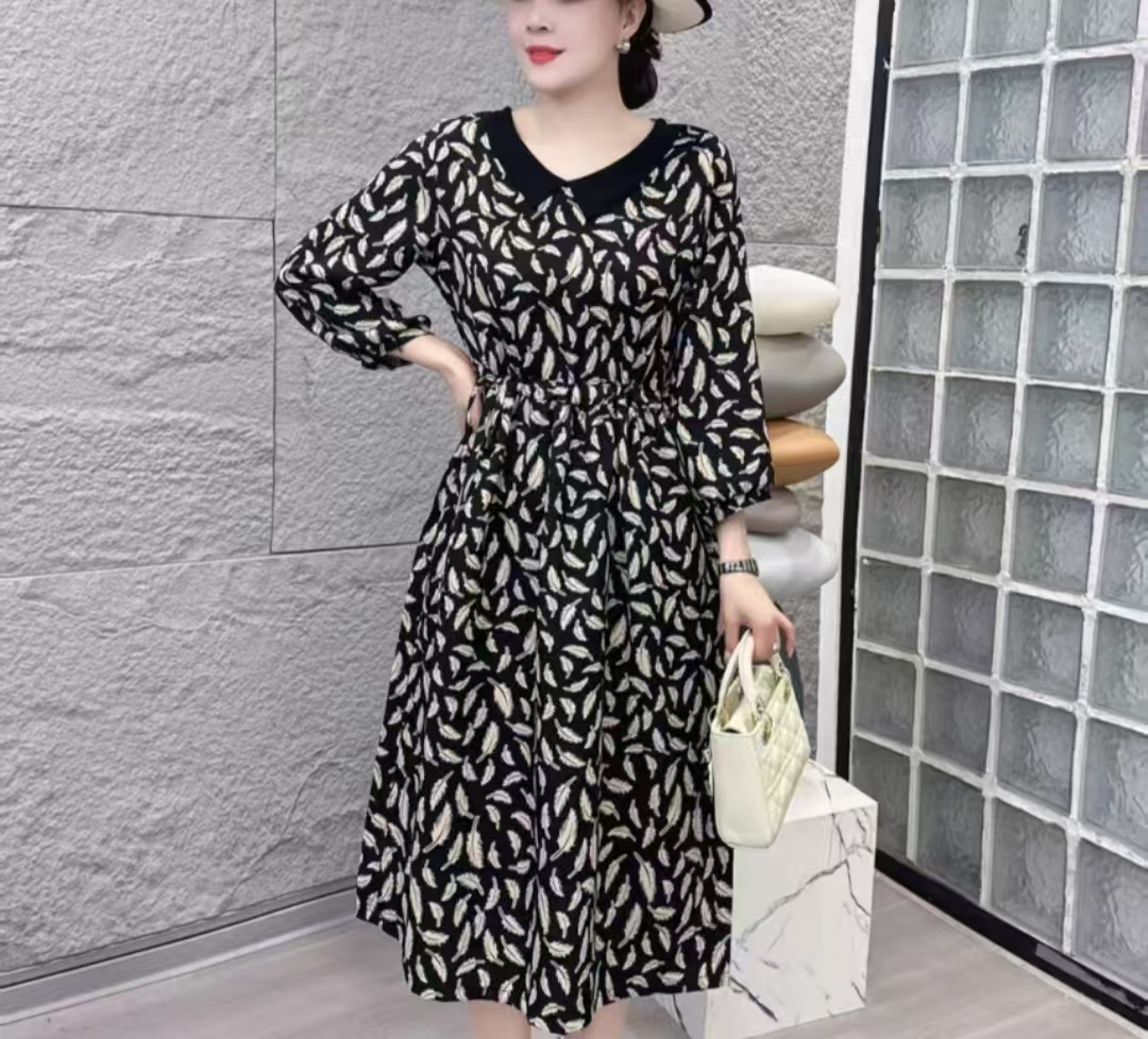新款30090夏季2025时尚修身短袖连衣裙新款时尚气质显瘦收腰裙子