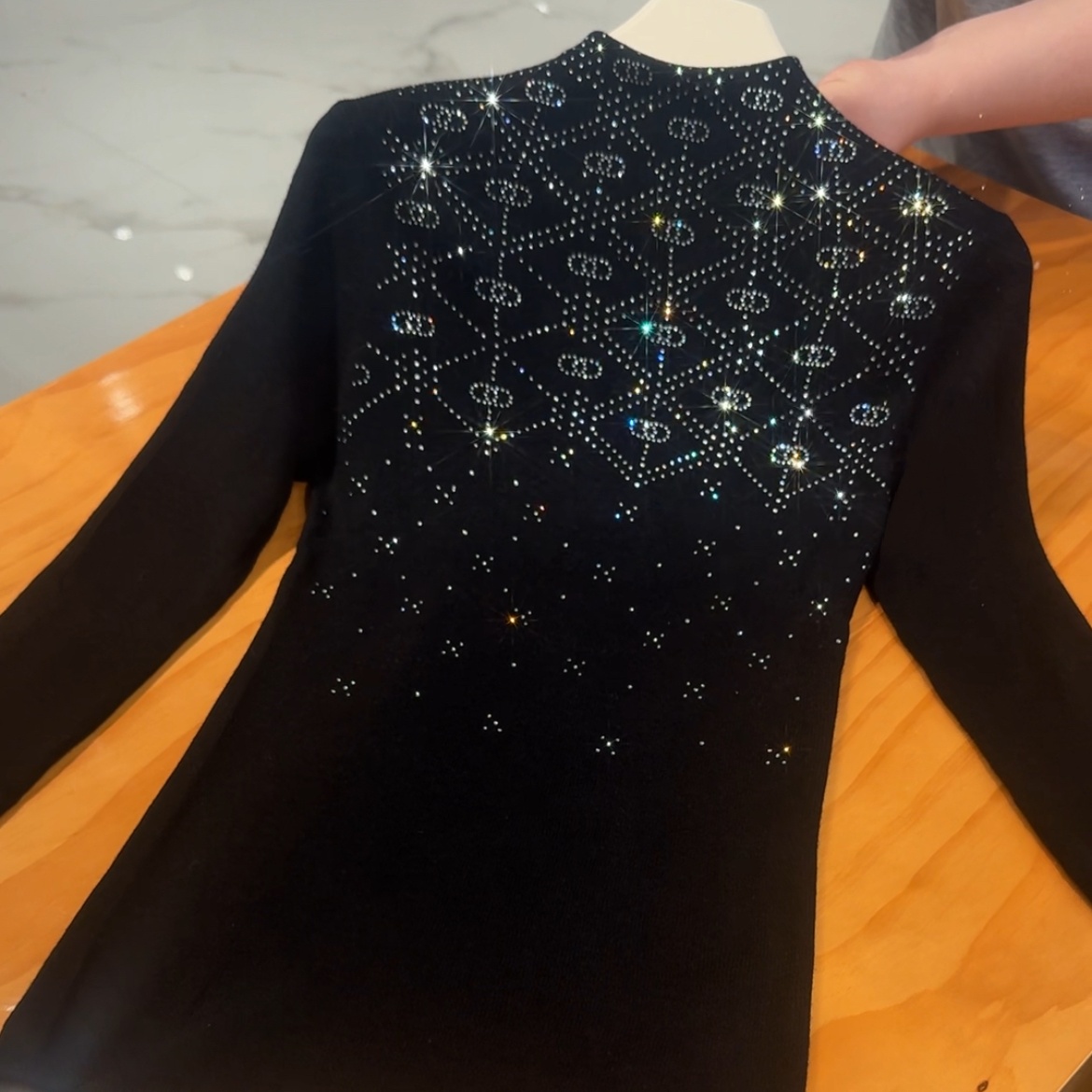 MY012—2025年秋冬新款烫钻休闲百搭显瘦羊毛减龄高领长（三三）