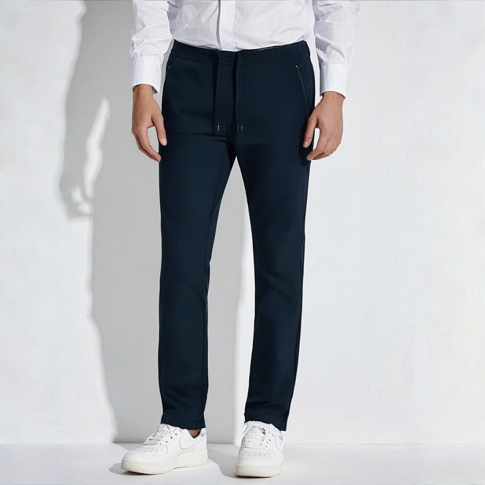 B14秋冬松紧保暖时尚休闲男士运动百搭长裤简约户外男加厚运动裤