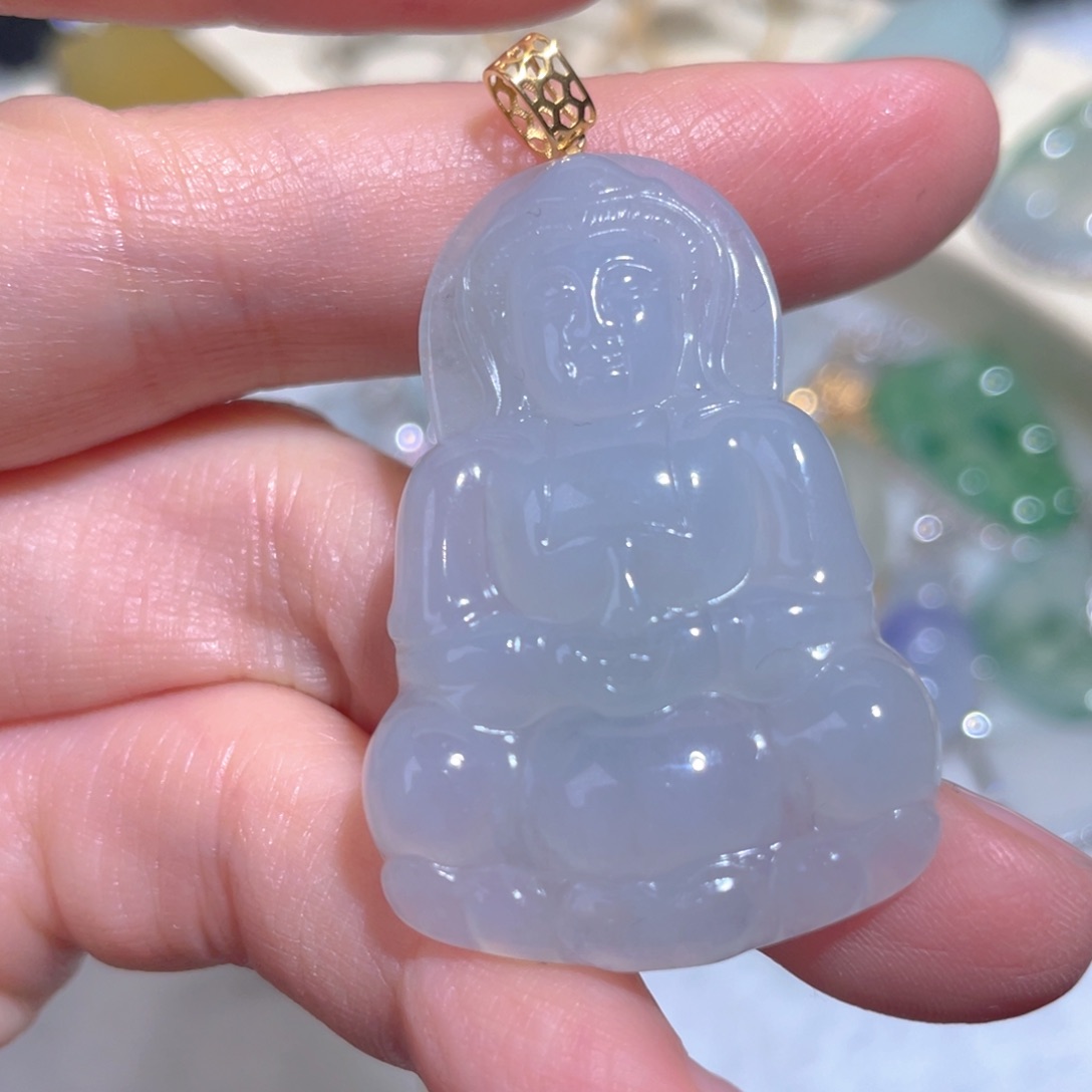 翡翠颈饰18K金镶嵌翡翠