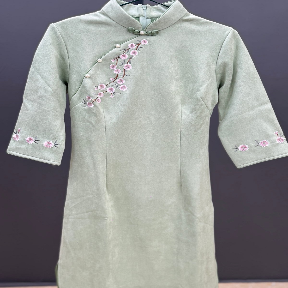 植物花卉新中式旗袍连衣裙中式斜襟ZY0079