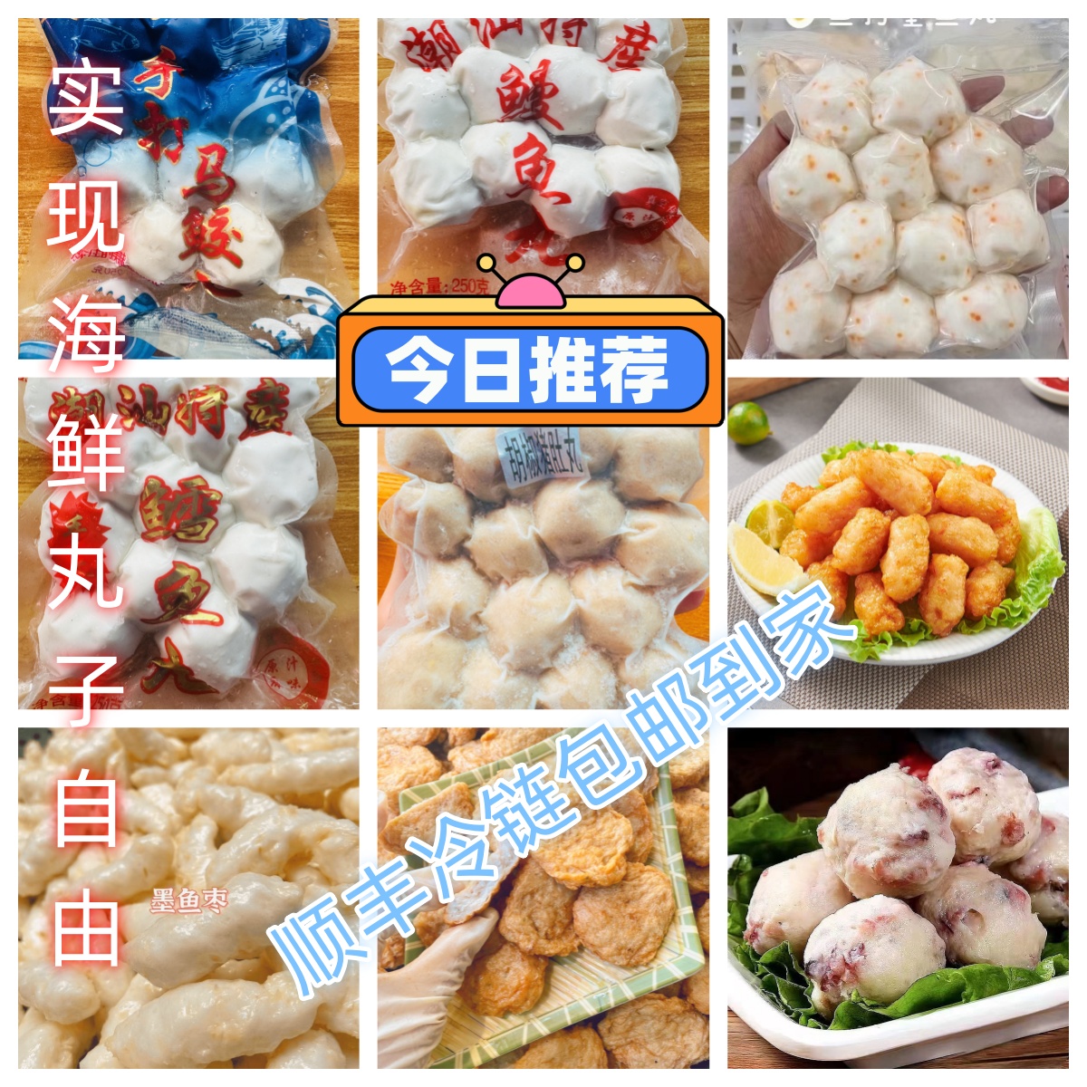 惠来海鲜丸子套餐惠来特产纯手工制作海鲜丸套餐实现海鲜丸子自由