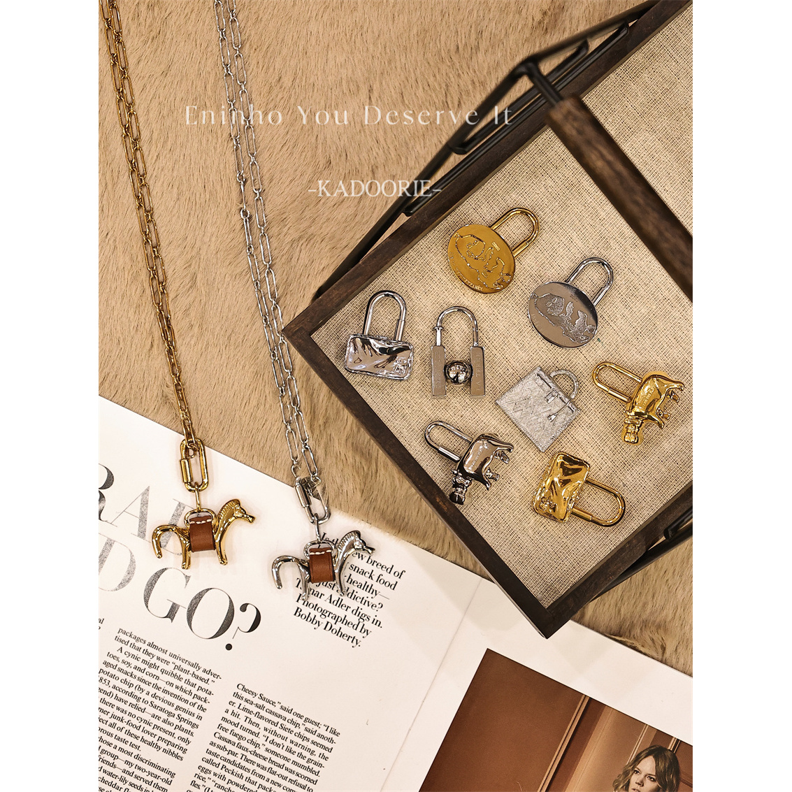 锁头挂件 动物锁头 包包挂件 五金配件百搭可爱精致挂件-直播同价