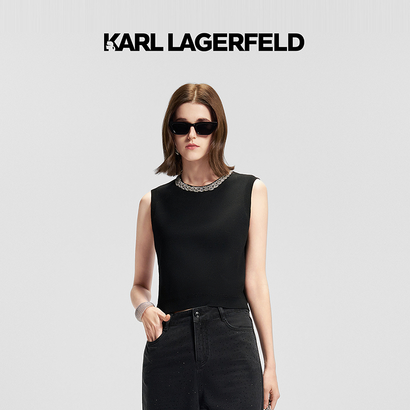 【星线好物】KARL LAGERFELD2025春季新款亮片背心老佛爷M21E2101