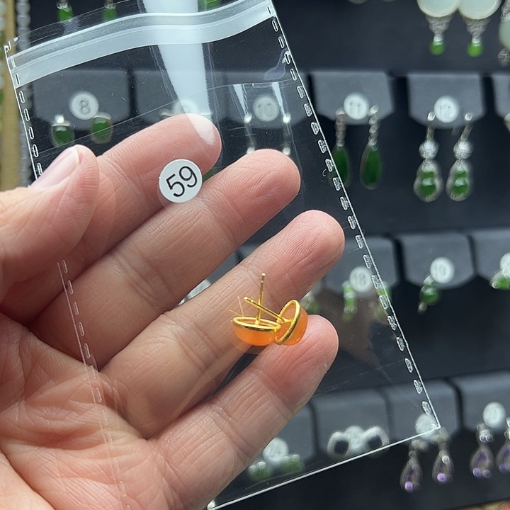 南红玛瑙耳饰银S925镶嵌半*ξ