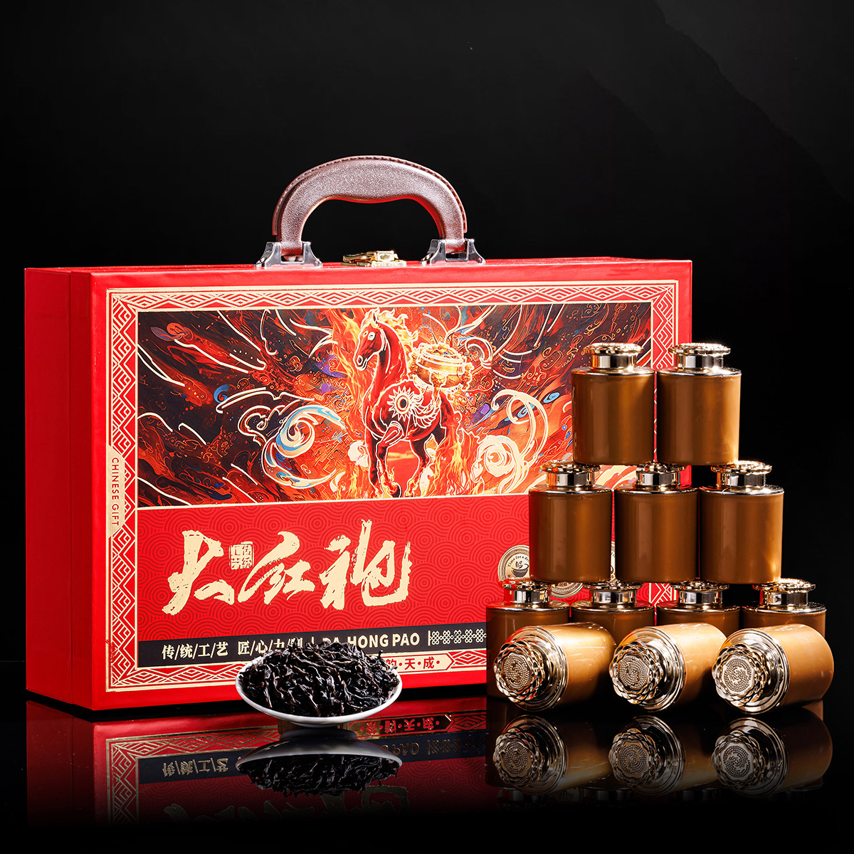 大红袍 岩茶乌龙茶 18罐马上有钱茶叶礼盒装 过节送礼