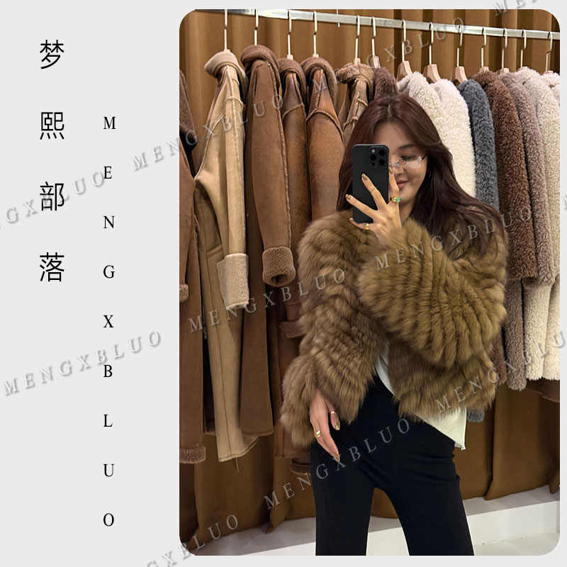 梦熙部落M8122新款车条皮草外套软糯狐狸毛女装皮草