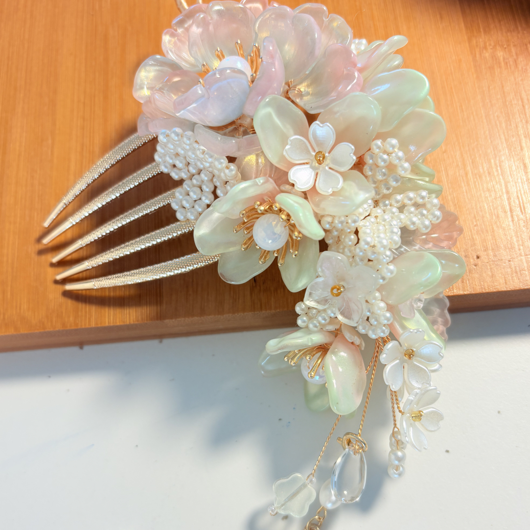 女法式清新头饰千金风仙女风簪子对夹中国风发簪辑珠款随机一个