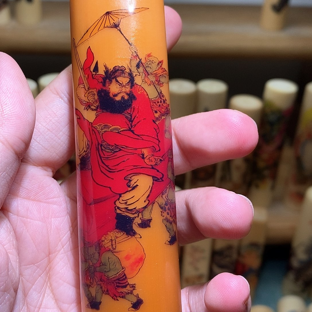 香榧木W*王实心竹手把件
