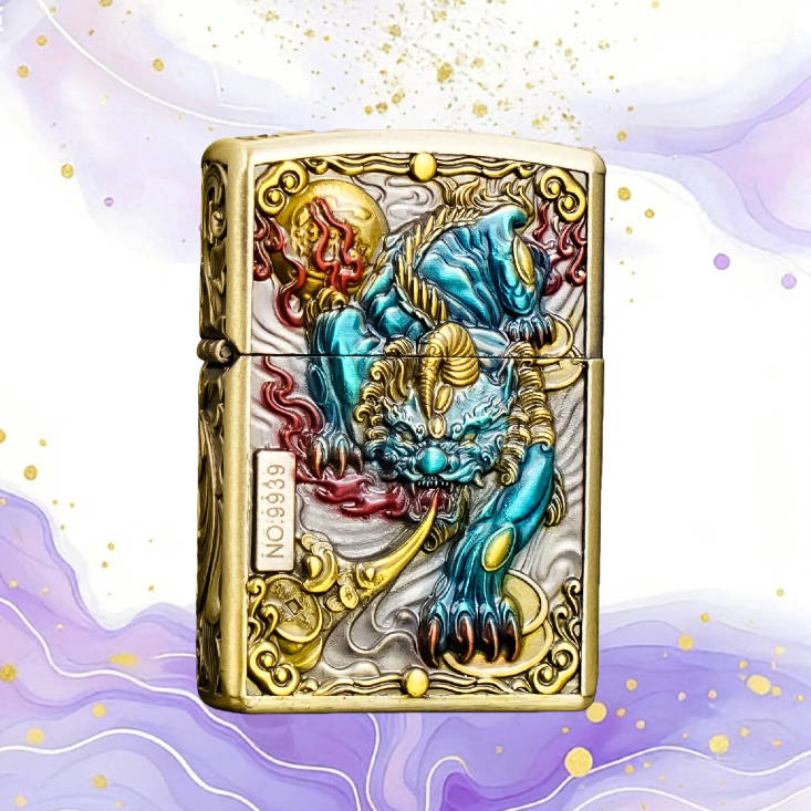 ZORRO佐罗珐琅彩貔貅双面浮雕防风打火机(不带油)L