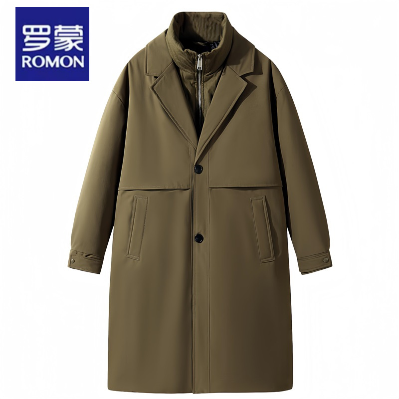【万达撤柜】2025冬季时尚新款长款防水商务大气男士轻撞色轻薄