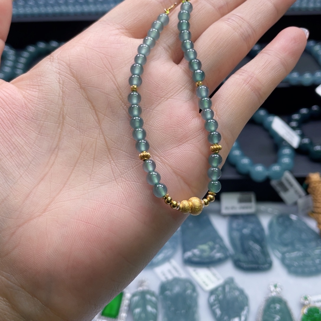 翡翠银S925镶嵌颈饰