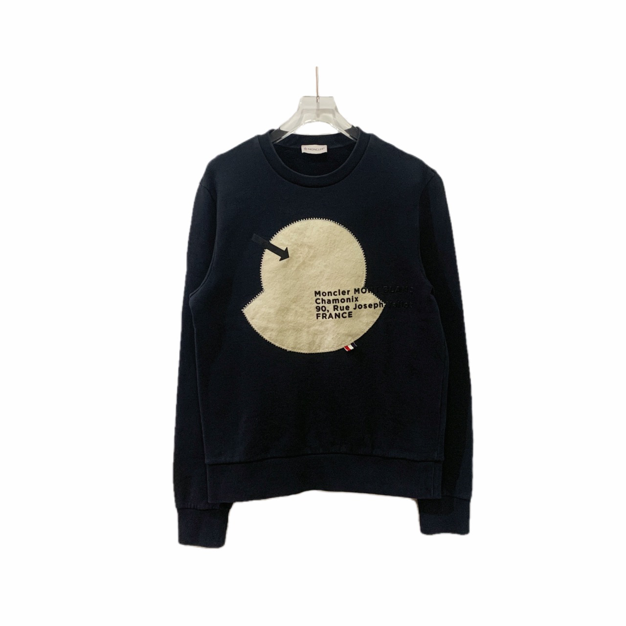 99新 MONCLER 000897  moncler蒙口黑色长袖加绒卫衣秋冬轻奢s码