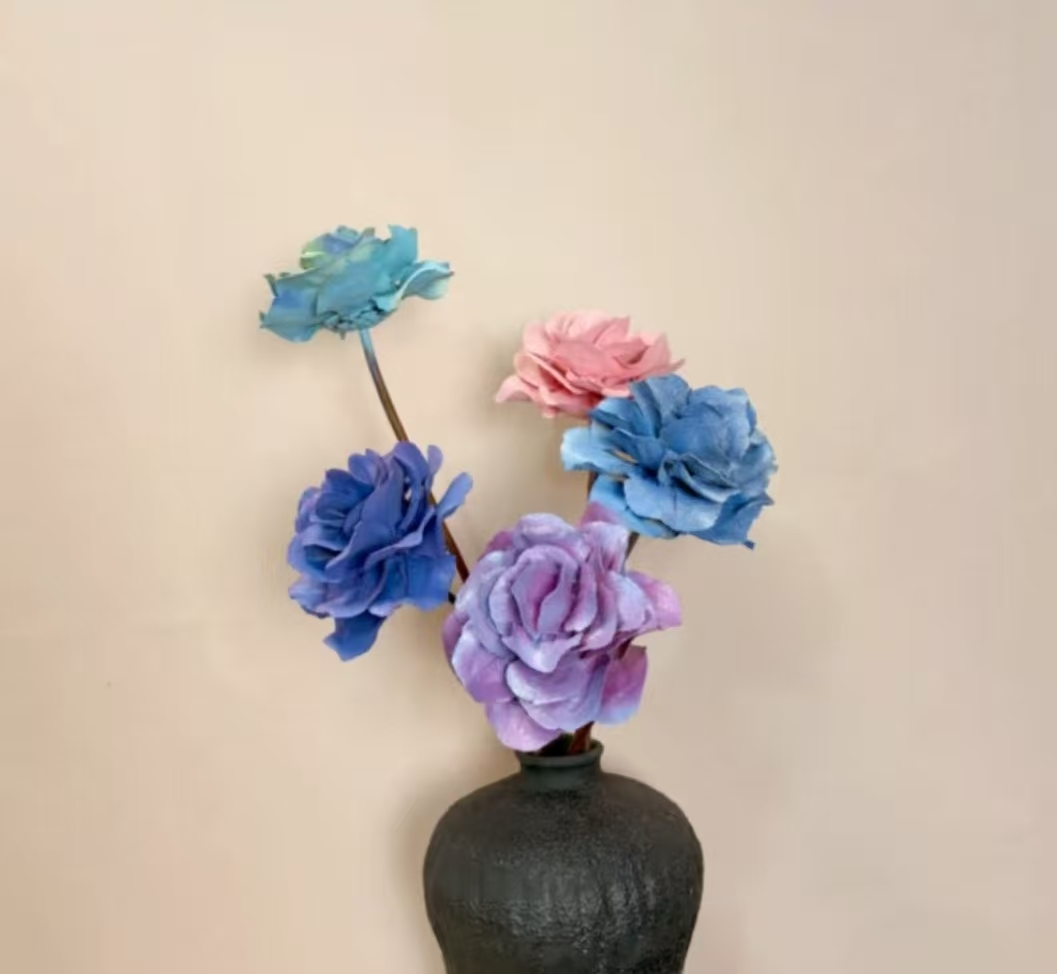 【花拾间】油画木昙花干花混搭用于客厅复古装饰