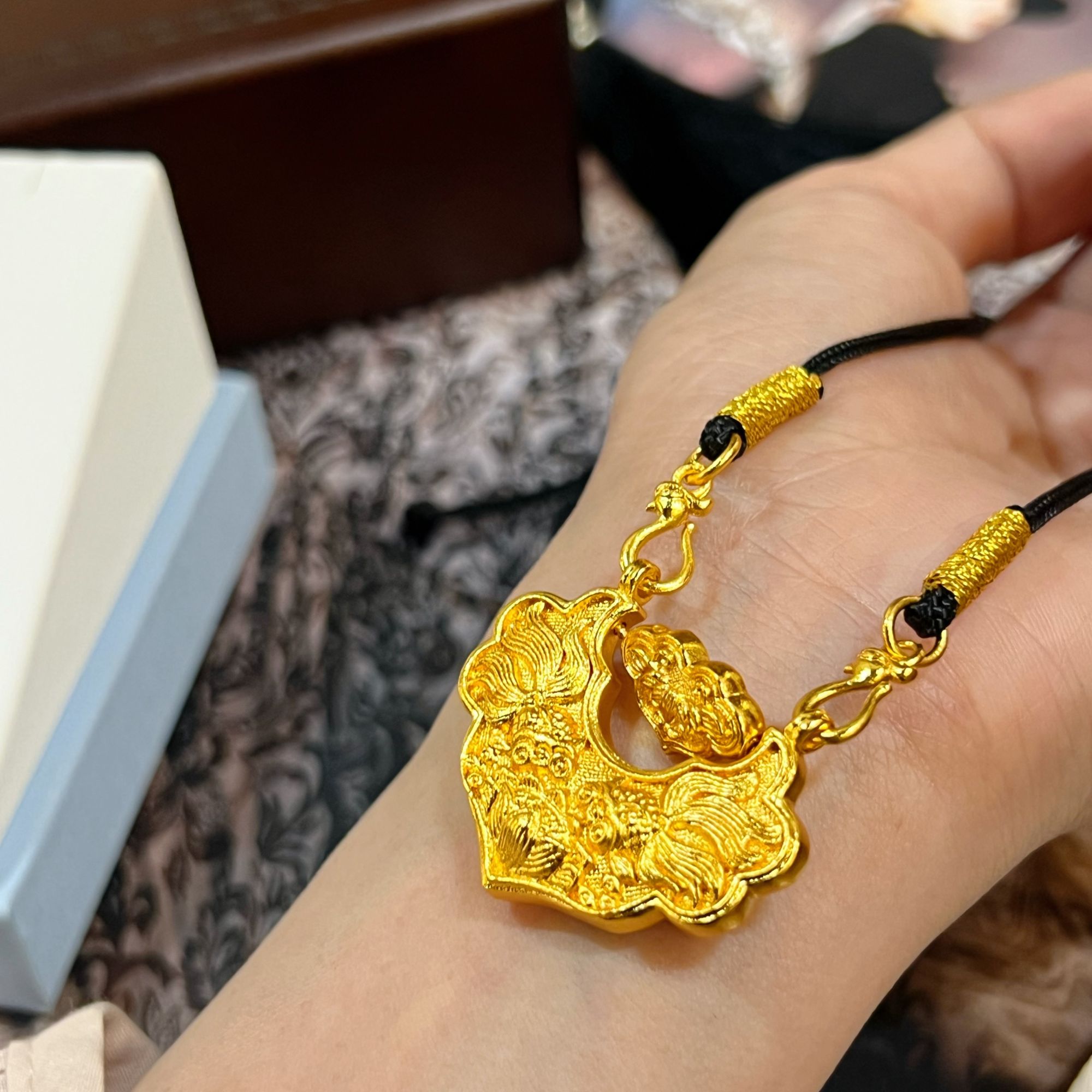 合金吊坠 精工版【双鱼如意锁】吊坠编绳时尚复古锦鲤