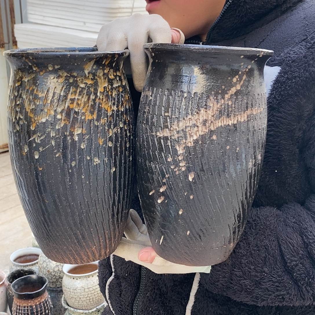 紫砂花盆口15高25暇疵