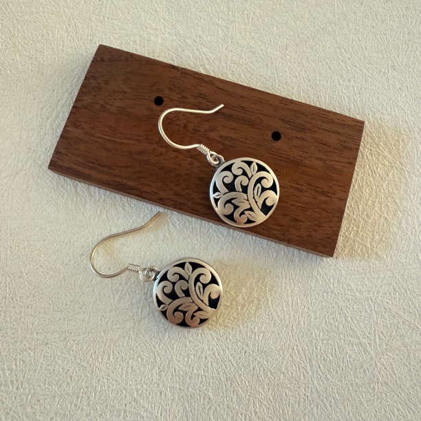 925银耳饰 复古工艺·  花纹