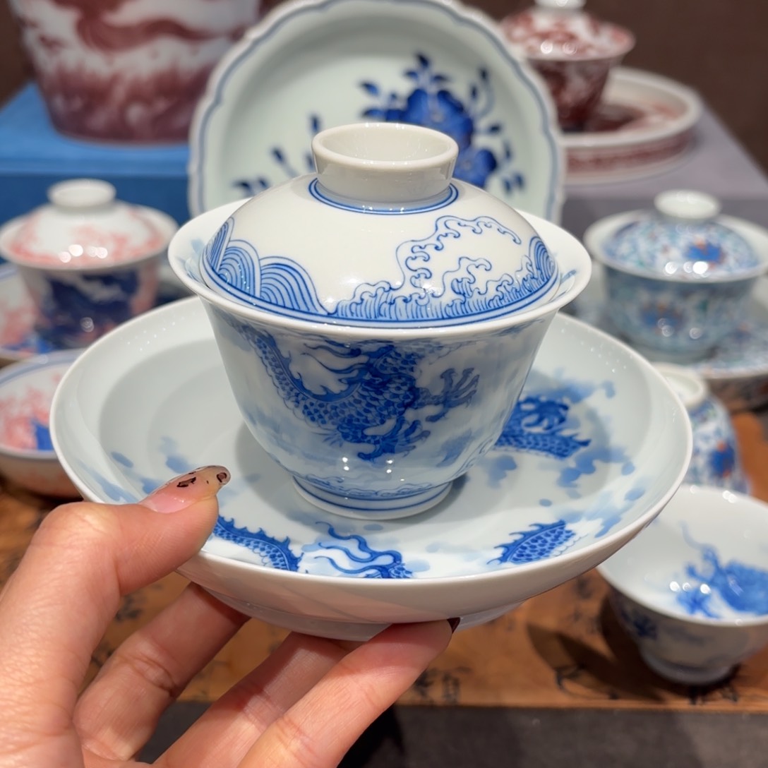 瓷片手工手绘陶瓷茶具