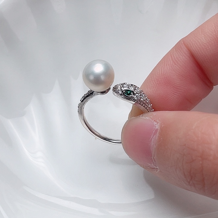 淡水珍珠戒指银S925镶嵌