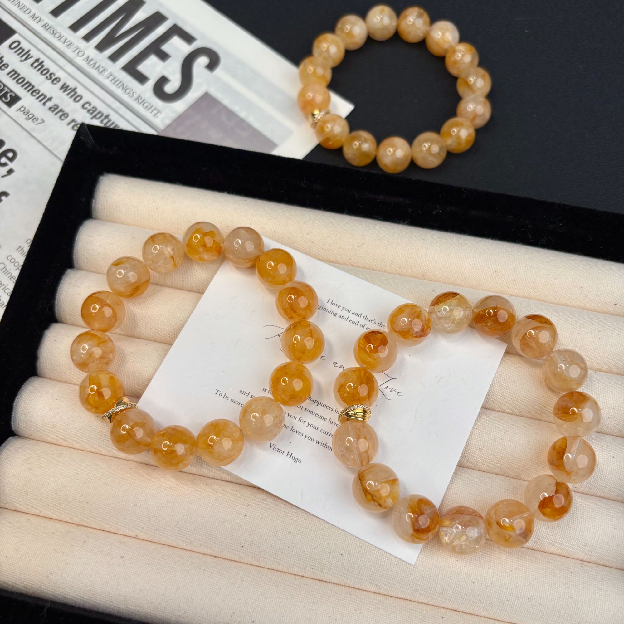 【梧桐落叶】天然黄晶设计款手串多样性发一 T1011