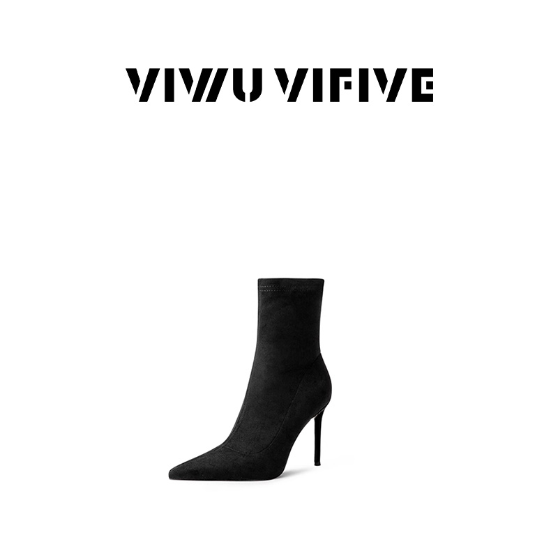 V5 VIWU.VIFIVE「漫步·靴」2025秋冬欧若风弹力靴百搭黑色7瘦瘦靴