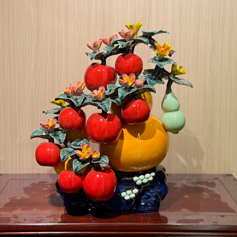 【福禄平安葫芦苹果】石湾公仔尺寸长度36高度46