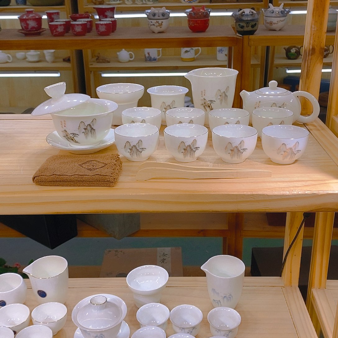 【不止】羊脂玉瓷茶具套装